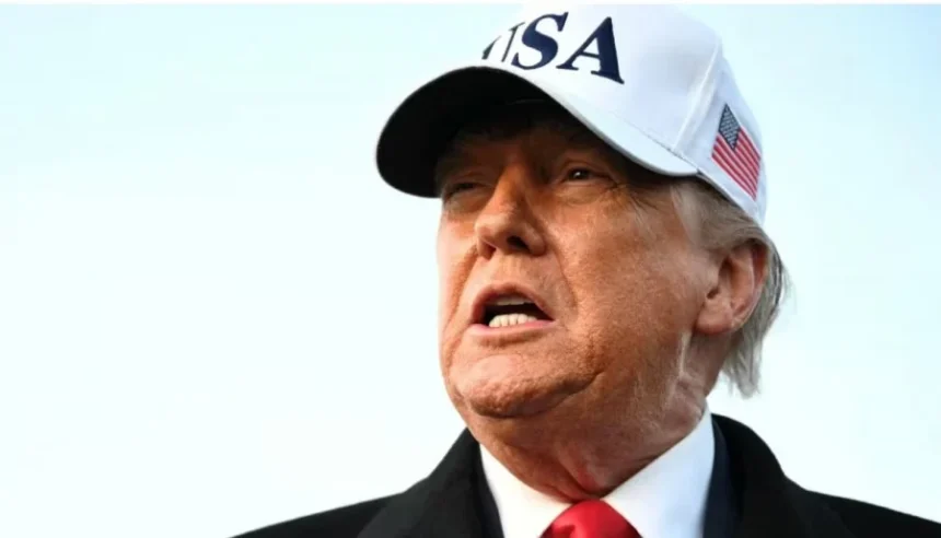 Donald Trump speaking about ongoing Iran negotiations